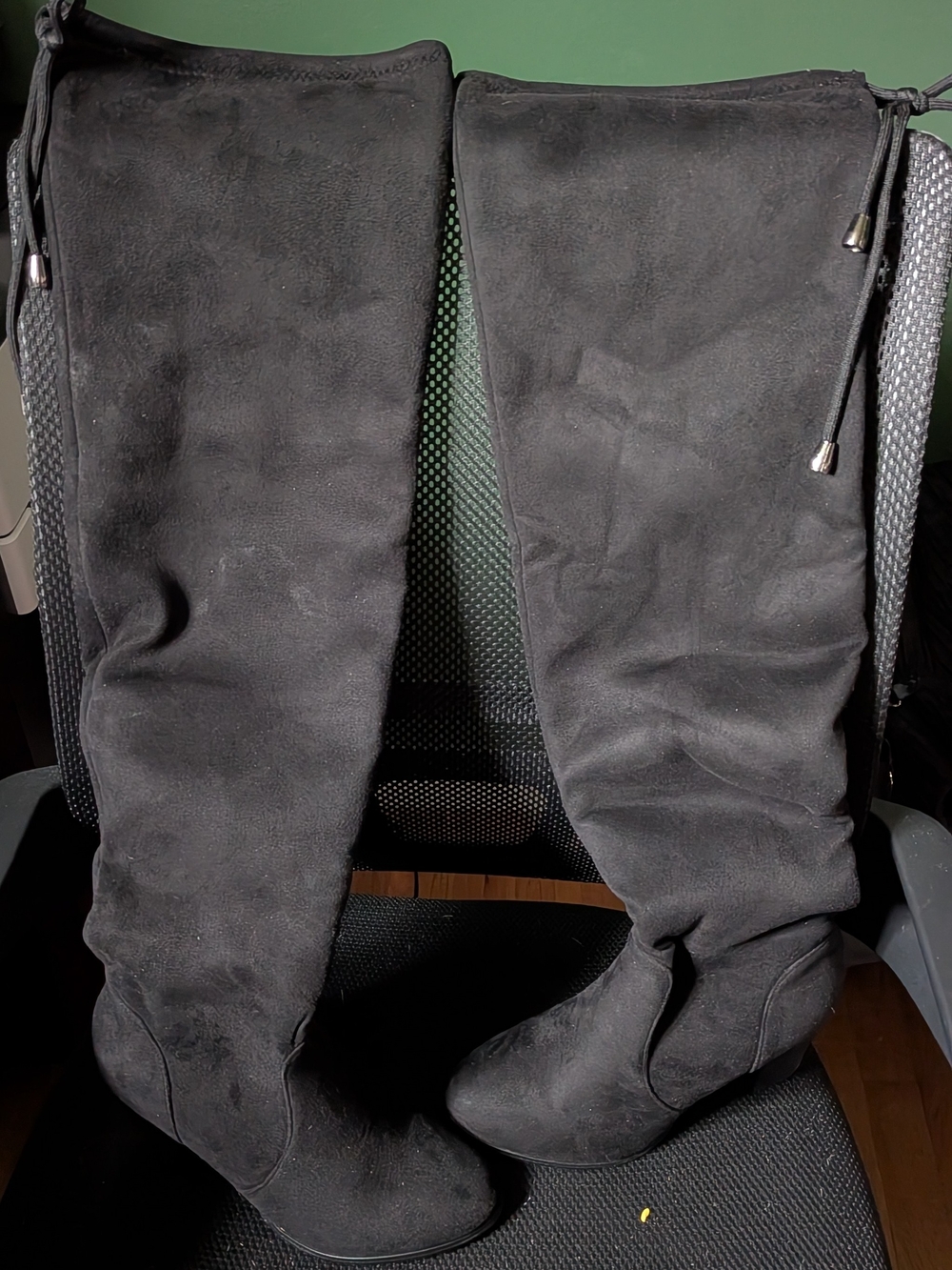 Nine West Black Over-the-Knee Drawstring Boots